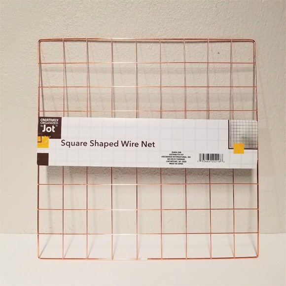 Jot Other - Wall Mount Square Wire Grid Panel Wall Organizer Rose Gold 13.5 x 13.5